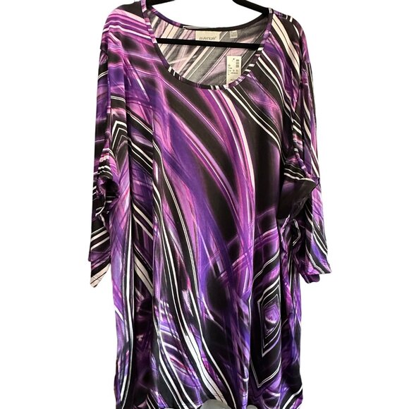 New in package Avenue size 30/32 4X purple graphic swirl hi/low top - Picture 1 of 9